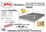 Metallbett JUSTINE 140/200 Weiß